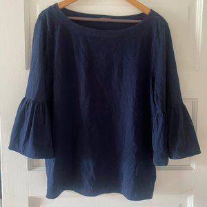 Banana Republic Navy Blouse with Flare Sleeves - Size L